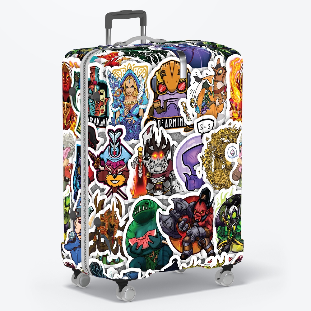 Set 50 cái Sticker Dota 2 chống nước, Hình Dán Dota 2 Chibi, Decal Dota 2 cute dán vali, laptop