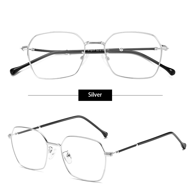 Kính cận VIENDO gọng vuông kim loại 0 ~ -6.00 độ cắt theo yêu cầu chống ánh sáng xanh thời trang cho nam và nữ