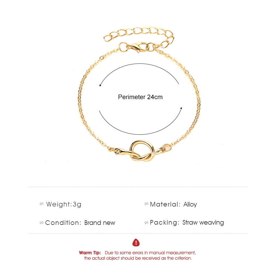 Lắc chân nút thắt kiểu hình học thời trang đơn giản bằng kim loại thích hợp cho các cặp đôi | BigBuy360 - bigbuy360.vn