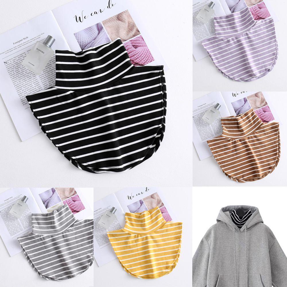 Cổ Áo Giả Che Phủ Cổ Cao Chống Gió Tháo Rời Được Họa Tiết Kẻ Sọc Unisex