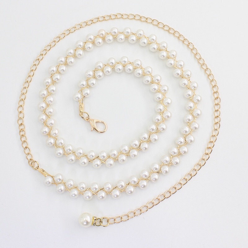 Mã Hd03- Đai váy chiết eo Ngọc trai xinh