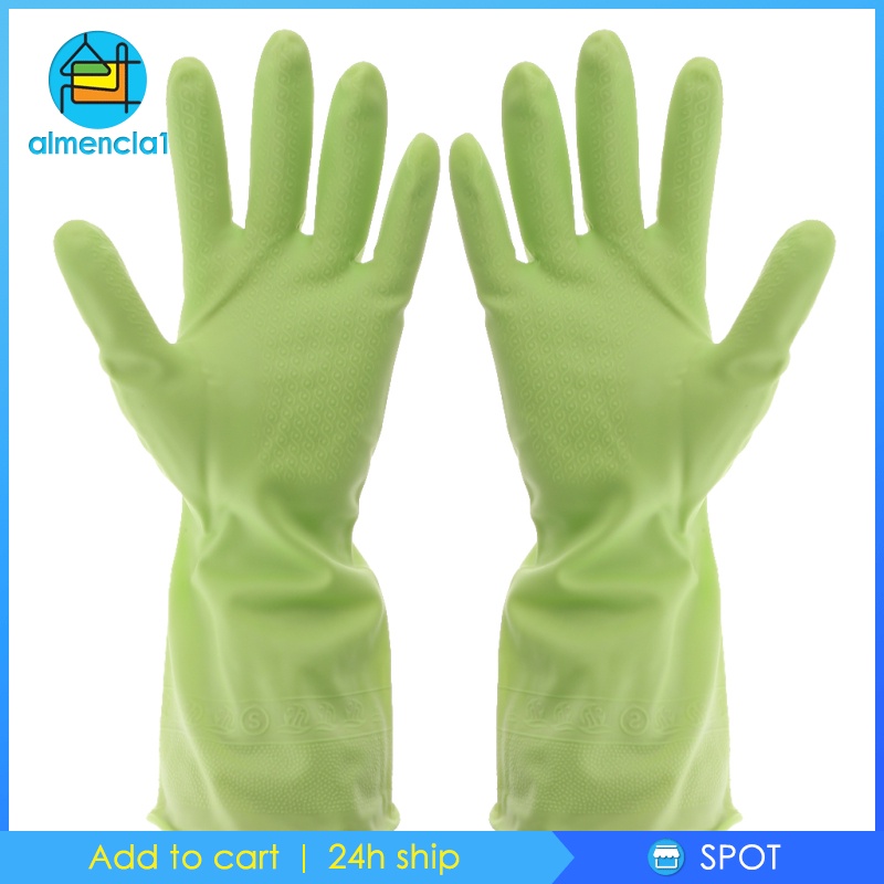 [ALMENCLA1]Rubber Gloves Kitchen Cleaning Gloves Waterproof Dishwashing