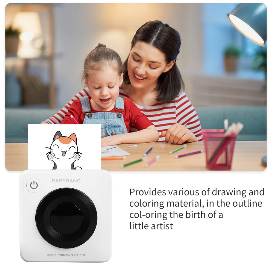 Máy in nhiệt Paperang-P3 300dpi cầm tay bluetooth in hình ảnh, file, nội dung từ điện thoại- Khổ giấy K80 mm