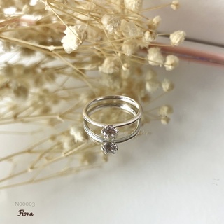 Nhẫn bạc nữ ổ đá hình cánh hoa fiona ✨ nhẫn bạc 925 cao cấp ✨ min1907