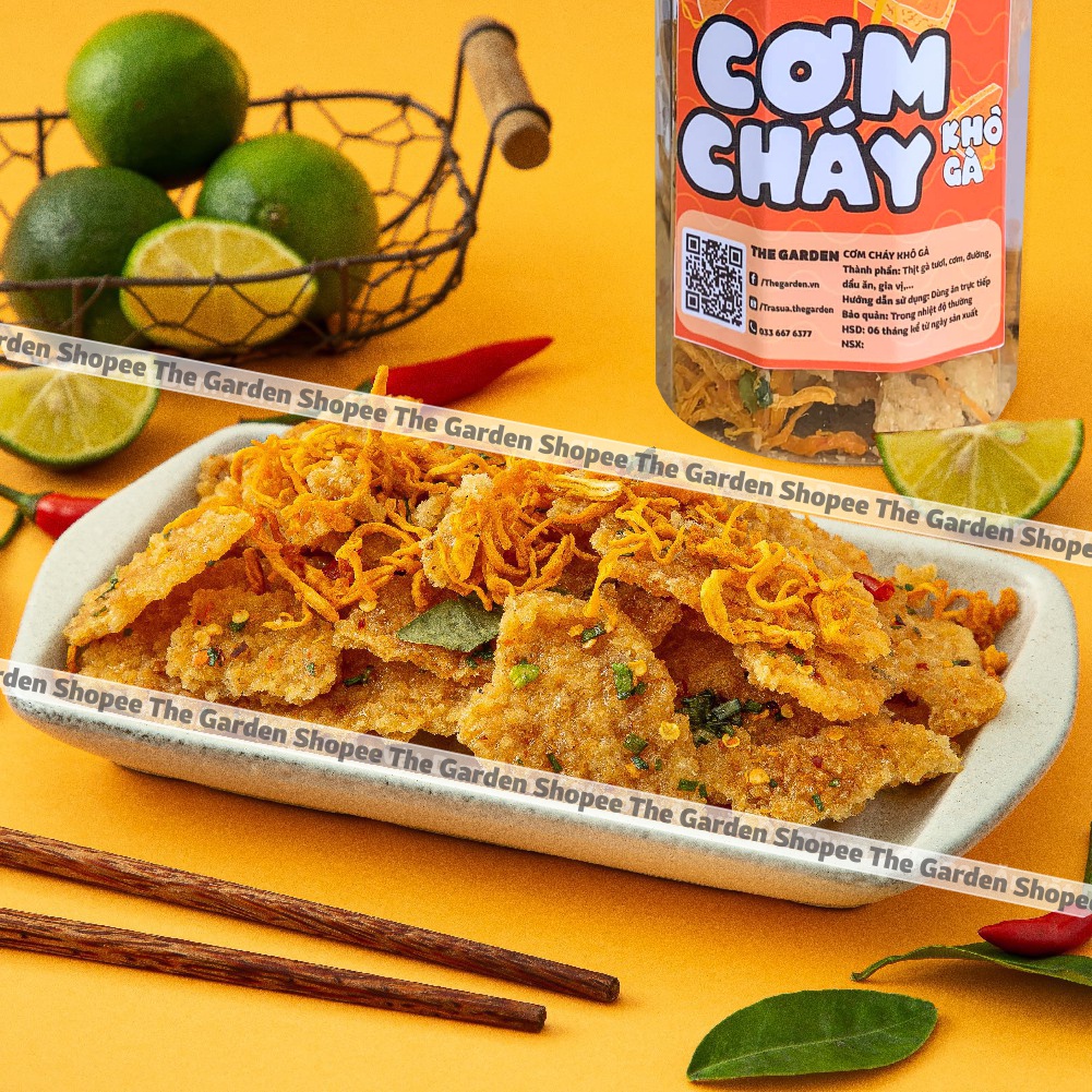 Cơm cháy khô gà The Garden cơm cháy ăn vặt siêu ngon 300gram