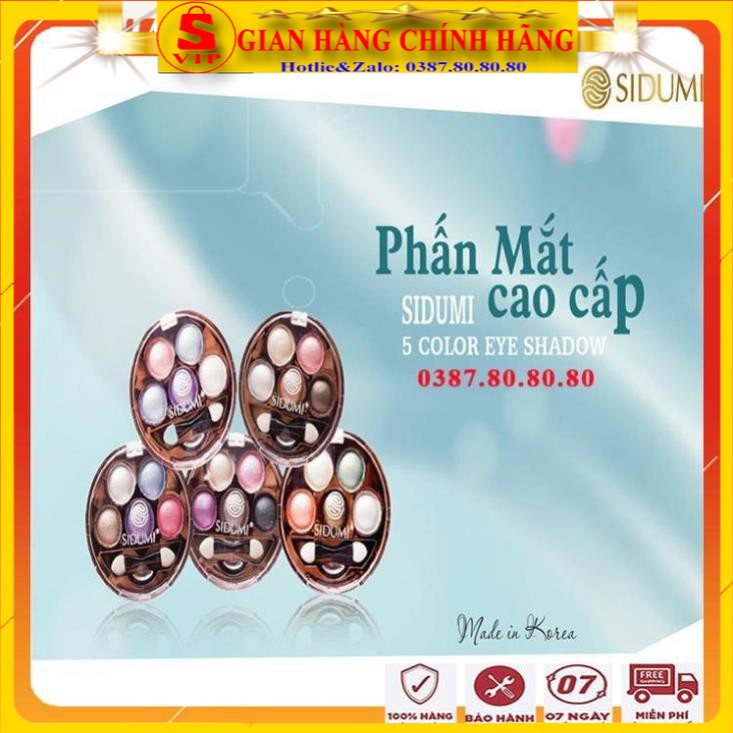 [ AUTH - XỊN ] Bảng màu mắt phấn mắt nhũ, Phấn mắt sidumi 5 ô Sidumi siêu đẹp/ Bảng màu mắt hàn quốc cao cấp siêu mịn