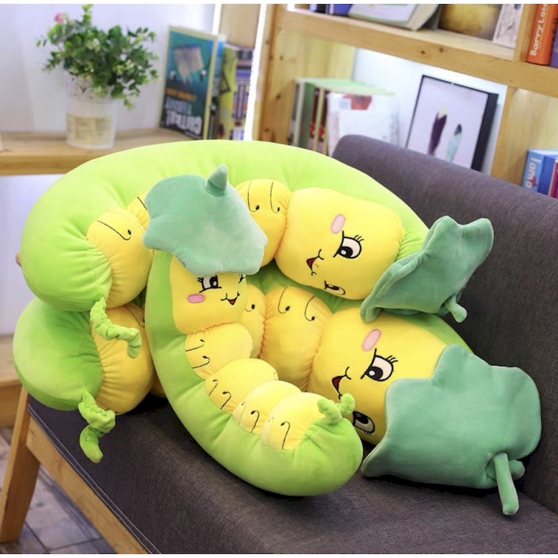 Gấu bông Sâu đội nón lá đáng yêu, Thú nhồi bông chú sâu xanh Cute, Gấu xinh Zick.vn