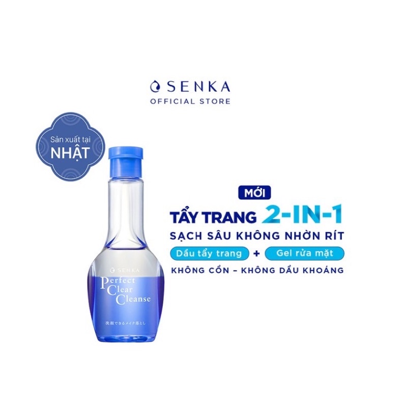 GEL RỬA MẶT TẨY TRANG 2 TRONG 1 SENKA PERFECT CLEAR CLEANSER 170ML