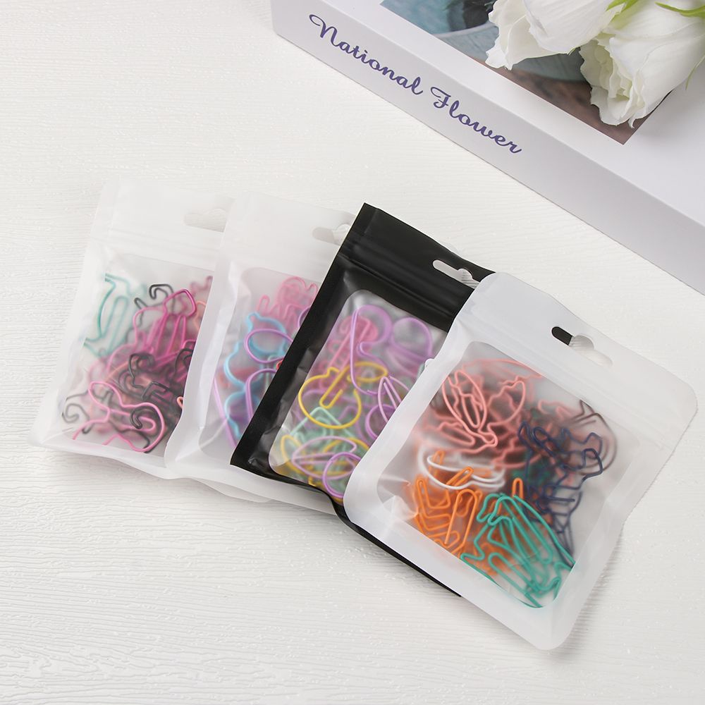 Set 30 Kẹp Giấy Bằng Kim Loại Hình Dạng Đặc Biệt Màu Sắc Ngẫu Nhiên