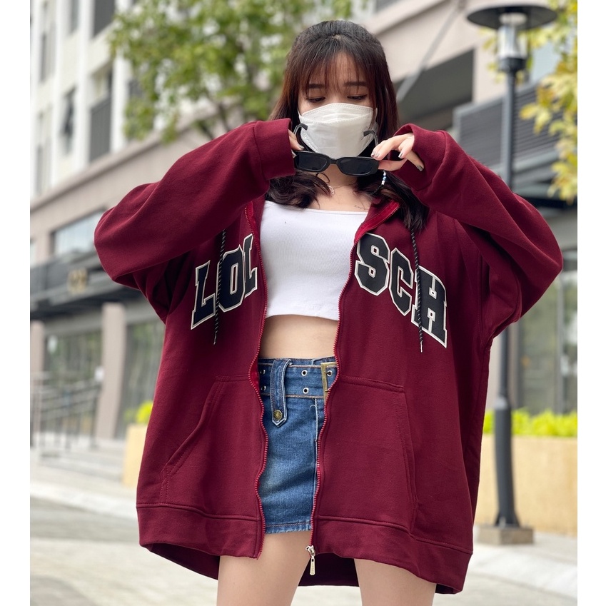 Áo Khoác Nỉ Bông SCH Hoodie Zip form rộng Unisex Nam Nữ (Ảnh Thật/Có Sẵn) ZoZo