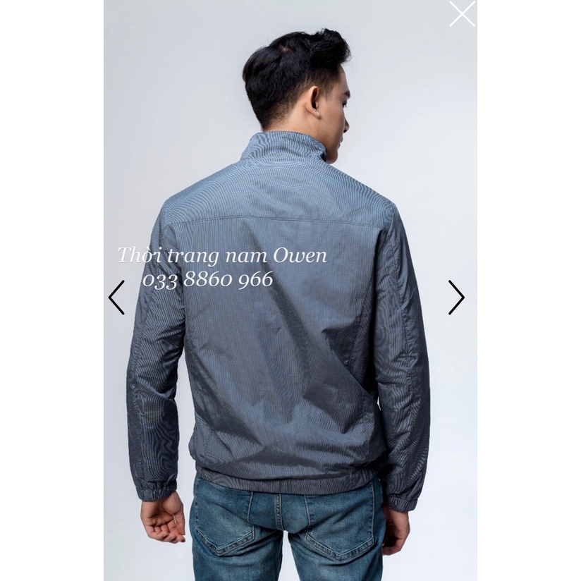 OWEN - Áo khoác gió nam 2 lớp kẻ ô xanh nhạt 61044