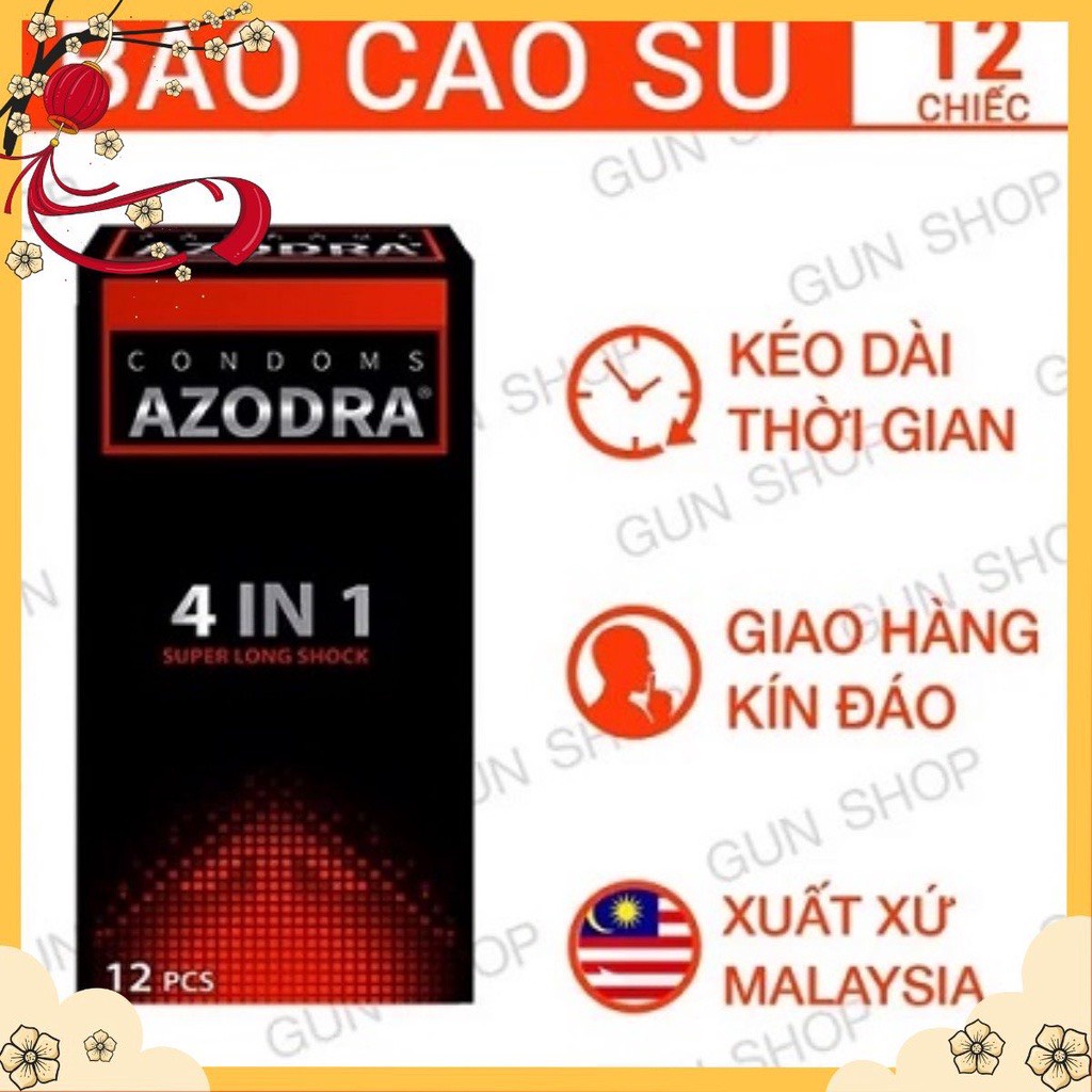 Bao cao su Malaysia Azodra 4 in 1 – 12 chiếc ( Che tên sản phẩm )