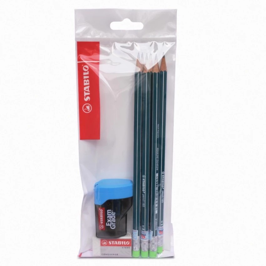 Bộ 6 cây bút chì gỗ STABILO pencil 160 + tẩy ER193 + chuốt chì PS4538 (PC2160-C6S+)