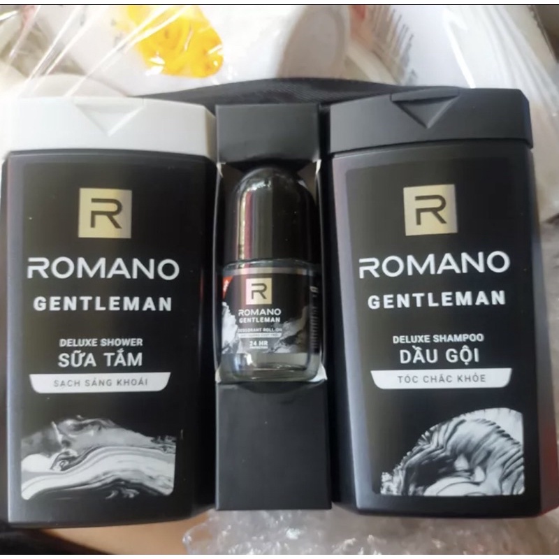 Combo tắm+gội+lăn khử mùi du lịch romano