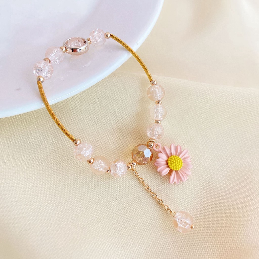 Vòng tay / Vòng đeo tay hoa cúc đính đá pha lê xinh xắn dành cho nữ | BigBuy360 - bigbuy360.vn