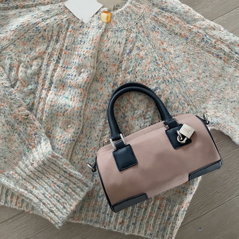 Túi đeo vai IELGY hình trụ mini có khóa thời trang cho nữ