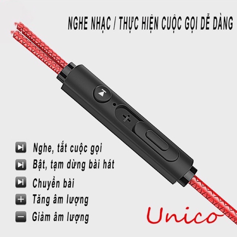 Unico A+Tai Nghe Gaming Có Dây Nhét Tai Chuyên Game Chống Ồn Có Mic In Ear Cho PC và các dòng điện thoại