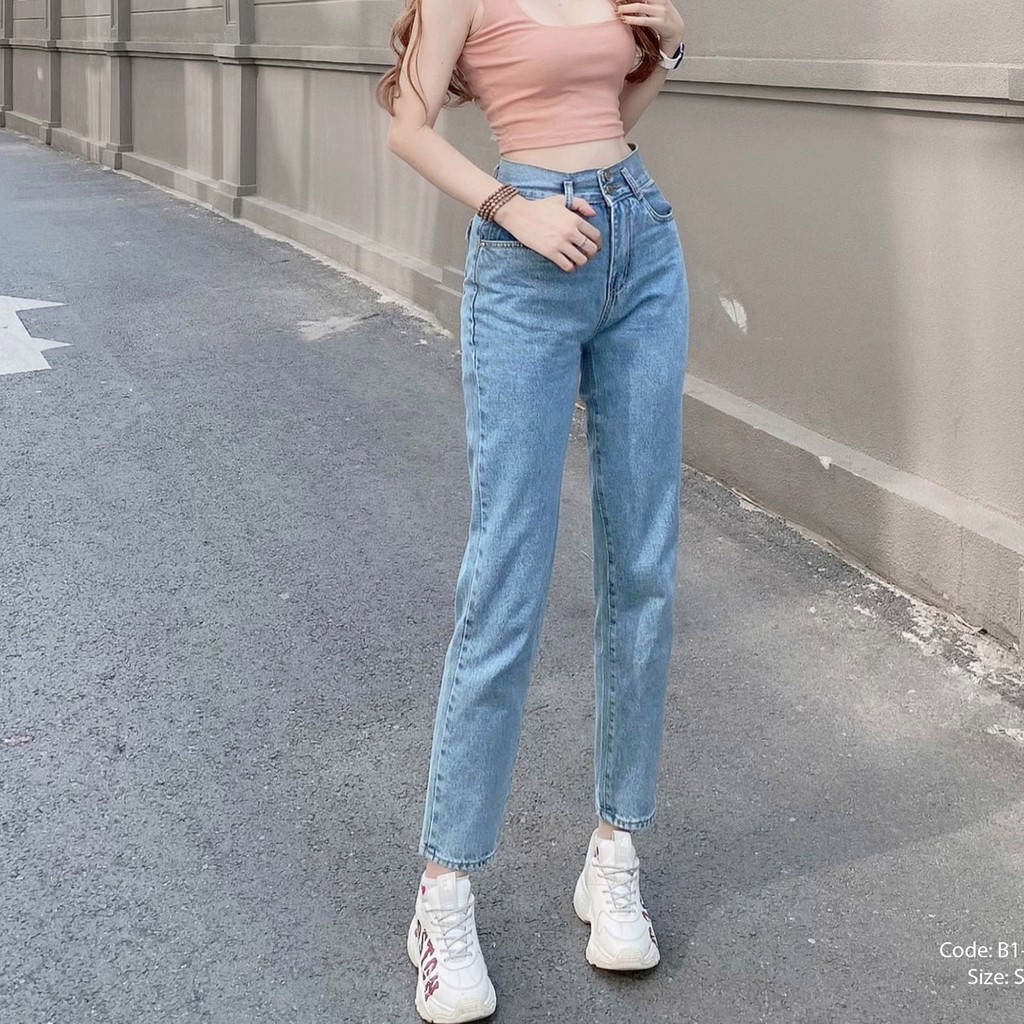 Quần Baggy Jean Nữ Màu Xanh Nhạt, Chất Jean Mềm Đẹp, Dáng Quần Chuẩn, Hình Shop Tự Chụp, Cam Kết Đổi Trả | BigBuy360 - bigbuy360.vn