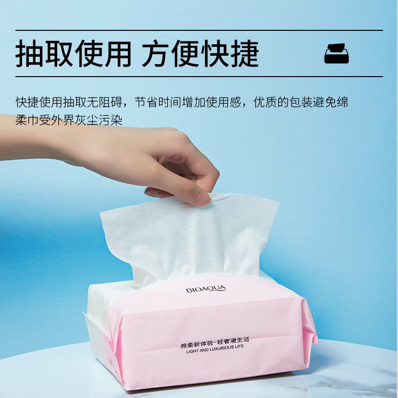 BIOAOUA High Quality Wet Dry Dual-use Removable Cotton Soft Towel Disposable Face Towel Cotton Pad Makeup Remover Cleansing Towel