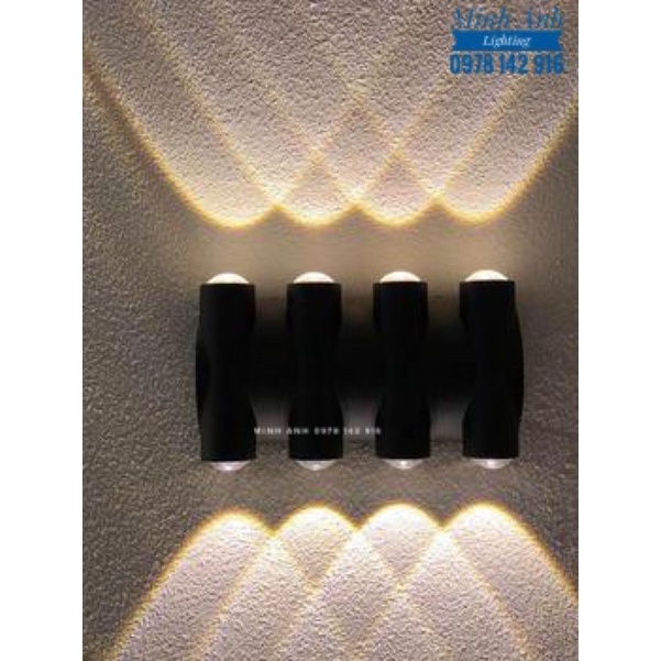 Đèn Vách Hắt Tường Dạ Tường Gắn Treo Tường Trang Trí Trong Nhà Ngoài Trời Hành Lang Cầu Thang 2-4-6-8 Bóng LED Minh Anh