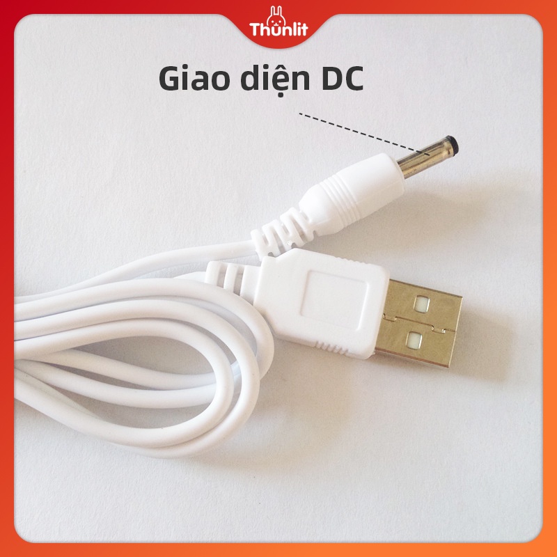 Cáp sạc Thunlit dài 1.5m cổng cắm Usb Dc 3.5mm dành cho đèn/ máy tạo độ ẩm