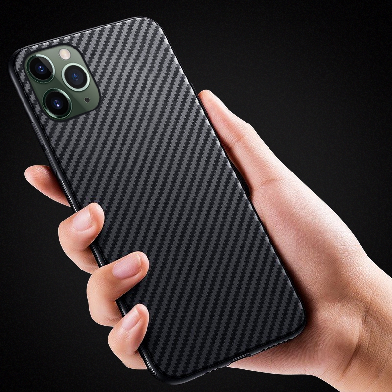 Ốp Điện Thoại TPU Mềm Chống Sốc Họa Tiết Sợi Carbon Sang Trọng Cho iPhone 14 13 12 11 Pro MAX X XR XS MAX 8 7 6 6s Plus