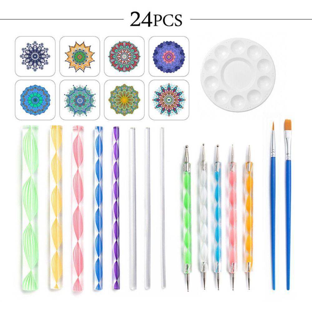 YNATURAL Set 24 Bút Chạm Khắc Hoạ Tiết Mandala