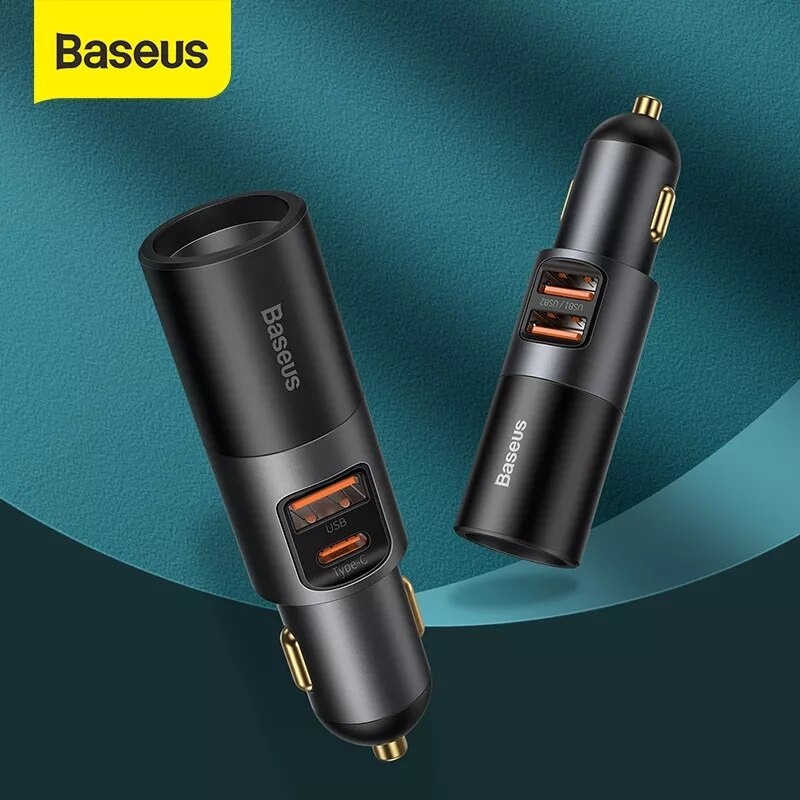 Tẩu sạc nhanh mở rộng 120W Baseus Share Together Fast Charge dùng cho xe hơi (120W, TypeC / USB Port, QC / PD3.0 Car Qui
