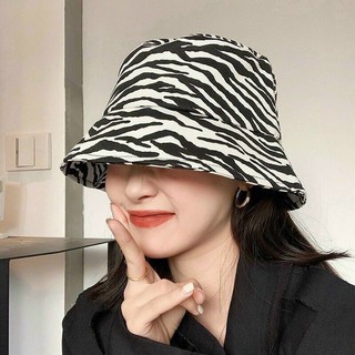 Mũ bucket mũ tai bèo 2 mặt họa tiết da báo giảm