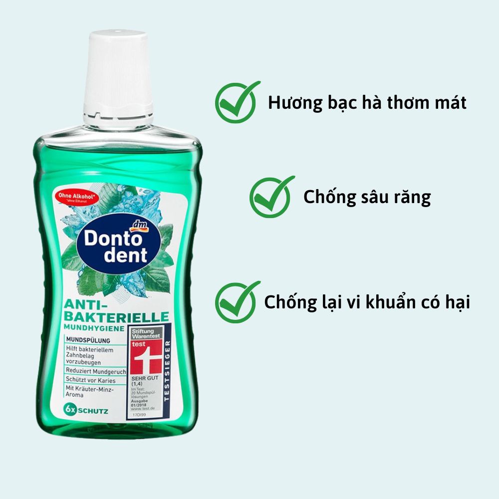 Nước súc miệng Dontodent 500ml Hương bạc hà thơm mát, Hàng Đức - Shop Lavenic