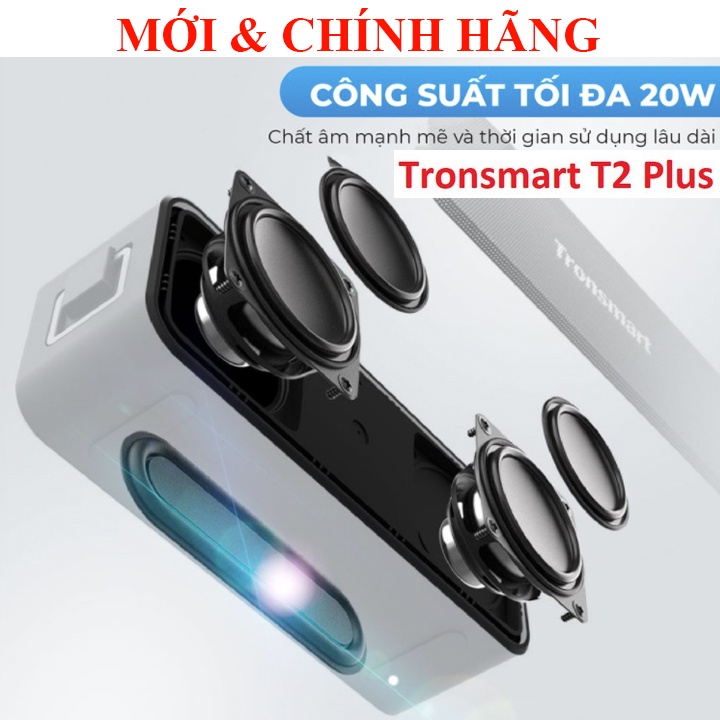 Loa Bluetooth 5.0 Tronsmart Element T2 Plus Công suất 20W, Chống nước IPX7 Chơi nhạc 15H
