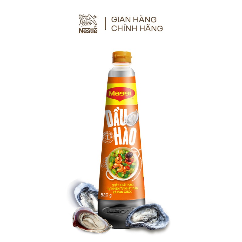 Combo Maggi gia vị đặc biệt: 1 chai nước tương đậu nành đậm đặc 700ml + 1 dầu hào Maggi 820g + 2 gia vị cô đặc 350g/chai