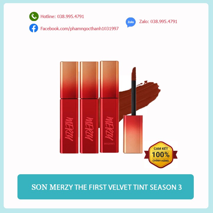 [CÓ VIDEO CHECK HIDDEN TAG] Son Kem Lì Merzy The First Velvet Tint Season 3: 𝗖𝗢𝗟𝗢𝗥 𝗢𝗙 𝗬𝗢𝗨𝗧𝗛