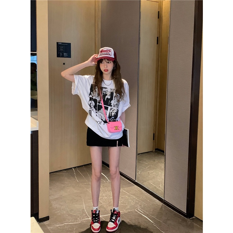 Áo Thun Nữ Ngắn Tay Cổ Tròn Thời Trang Hàn