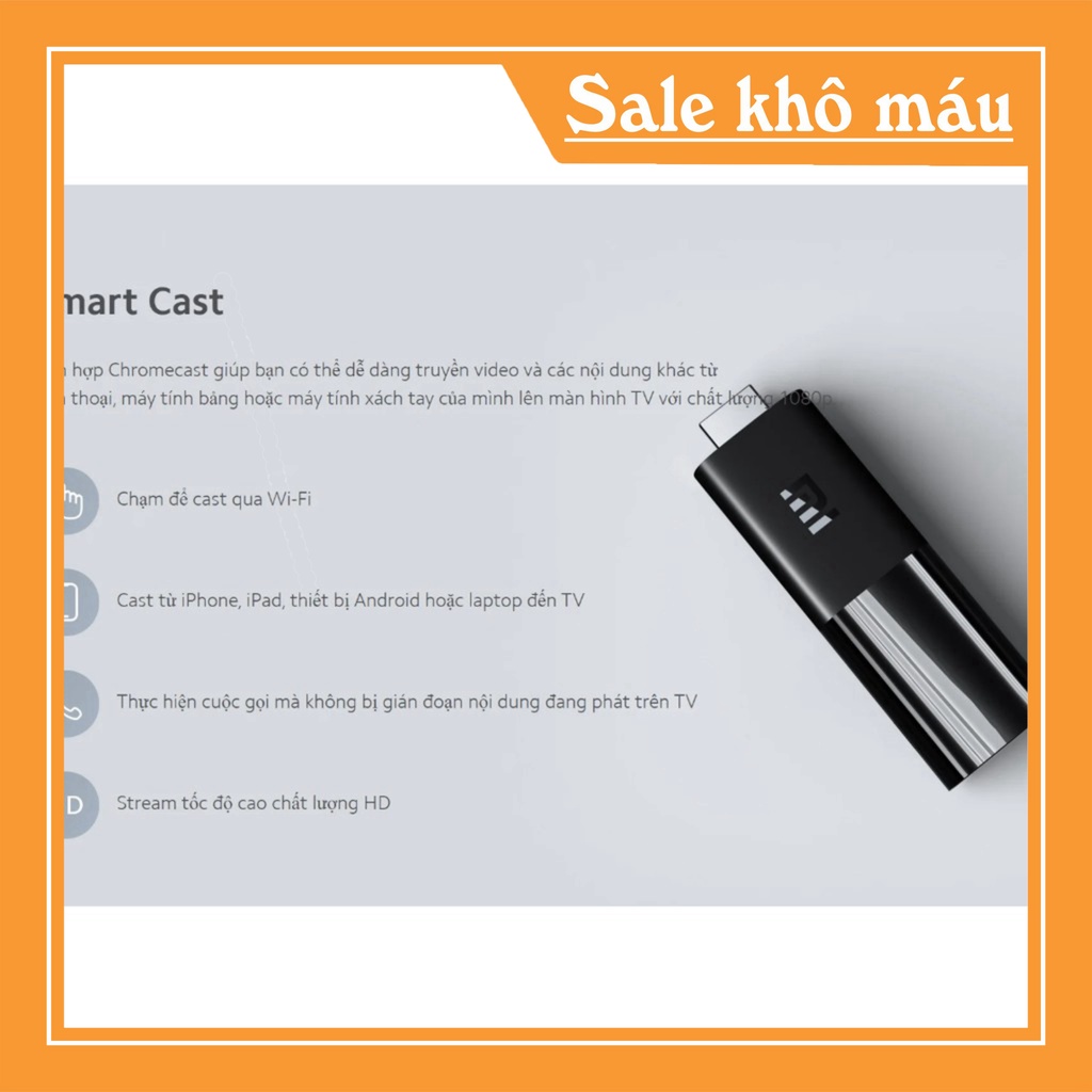 XẢ TUNG NÓC 40% Tivi box Xiaomi Mi TV Stick Bản Quốc Tế Tiếng Việt tìm kiếm giọng nói XẢ TUNG NÓC 40%