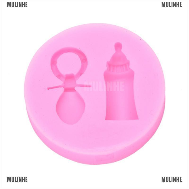 1 Khuôn Silicone Tạo Hình Bình Sữa Em Bé Trang Trí Bánh