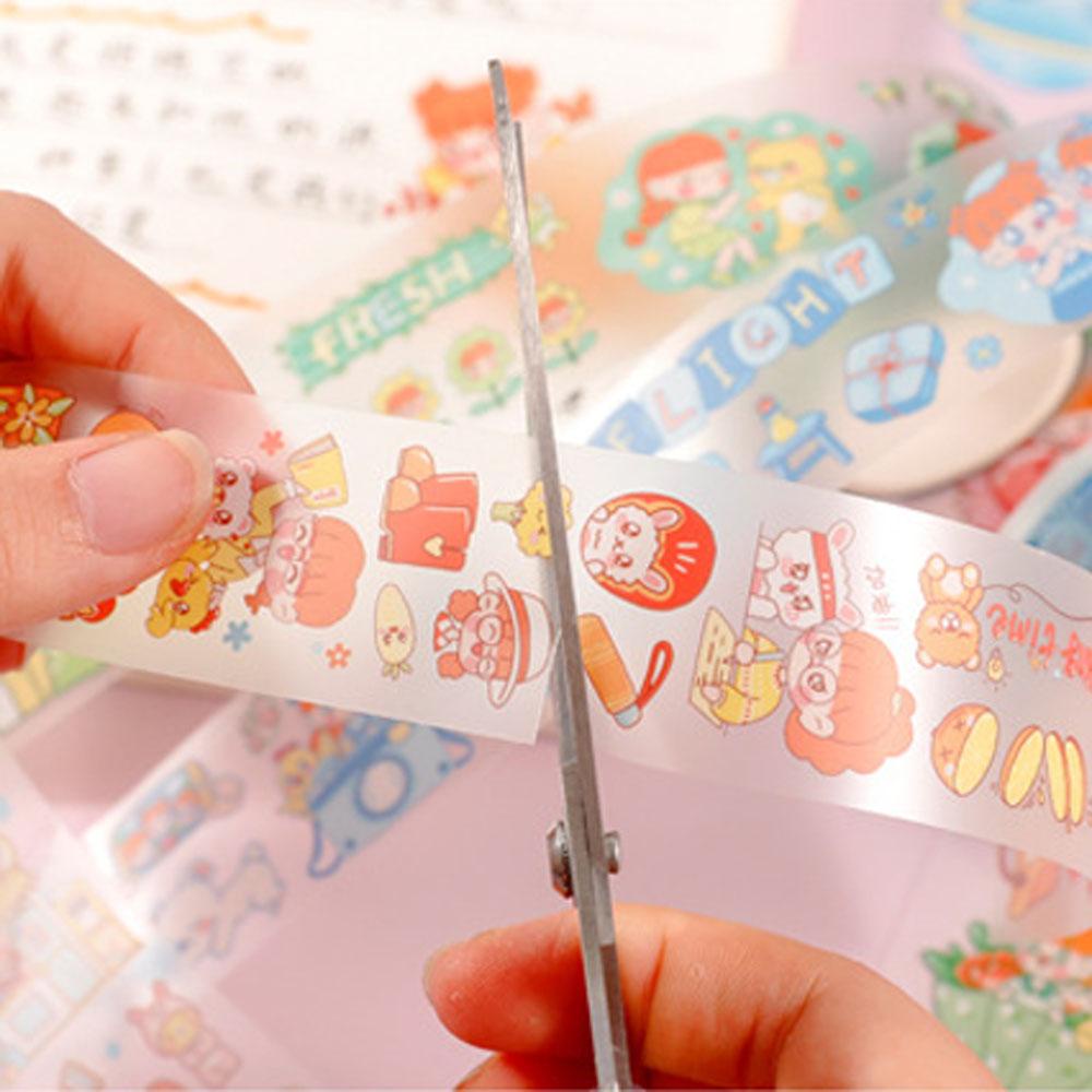Bộ Nhãn Dán Trang Trí Sổ Tay / Nhật Ký Hình Thỏ / Gấu Hoạt Hình Dễ Thương DIY
