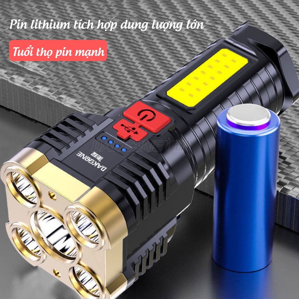 Đèn Pin Cầm Tay Chiếu Sáng 5 Bóng Góc rộng ĐÈN TAKA