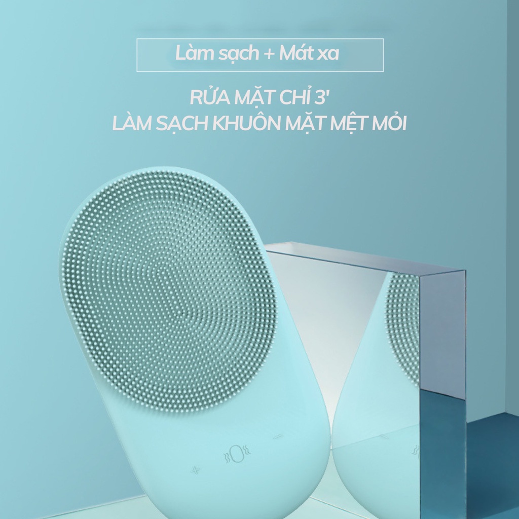 Máy rửa mặt JIASHI 3 trong 1 massage 8 cấp độ làm sạch sâu tẩy tế bào chết, làm nóng tăng hấp thu dưỡng chất - MRM03