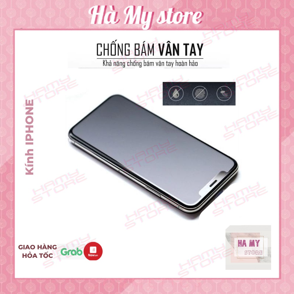 Kính cường lực iphone chống vân tay, mồ hôi AG full màn, màu nhám sang trọng cho Ip 6s/6sPlus/7G/8G/7P/8P/X/Xs/Xs/11/12