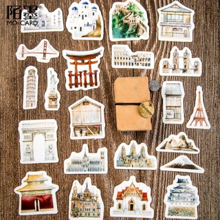 Set 45 sticker hình công trình