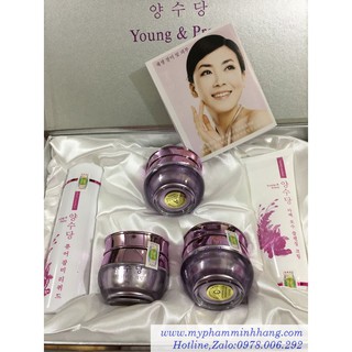 Bộ mỹ phẩm giảm nám tàn nhang làm trắng da Young & Pretty Hàn Quốc (5in1)