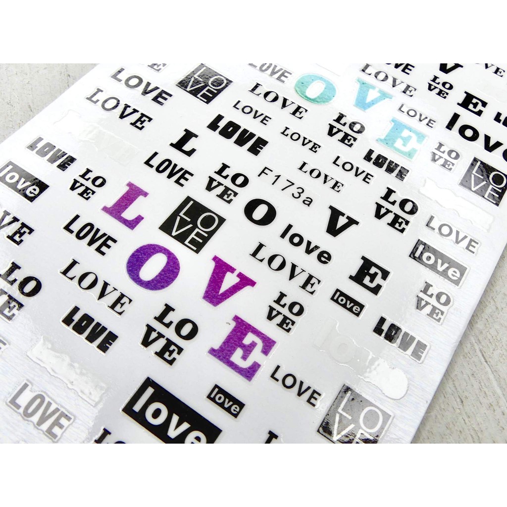 [ Lẻ ] Sticker dán móng tay chữ LOVE F173A