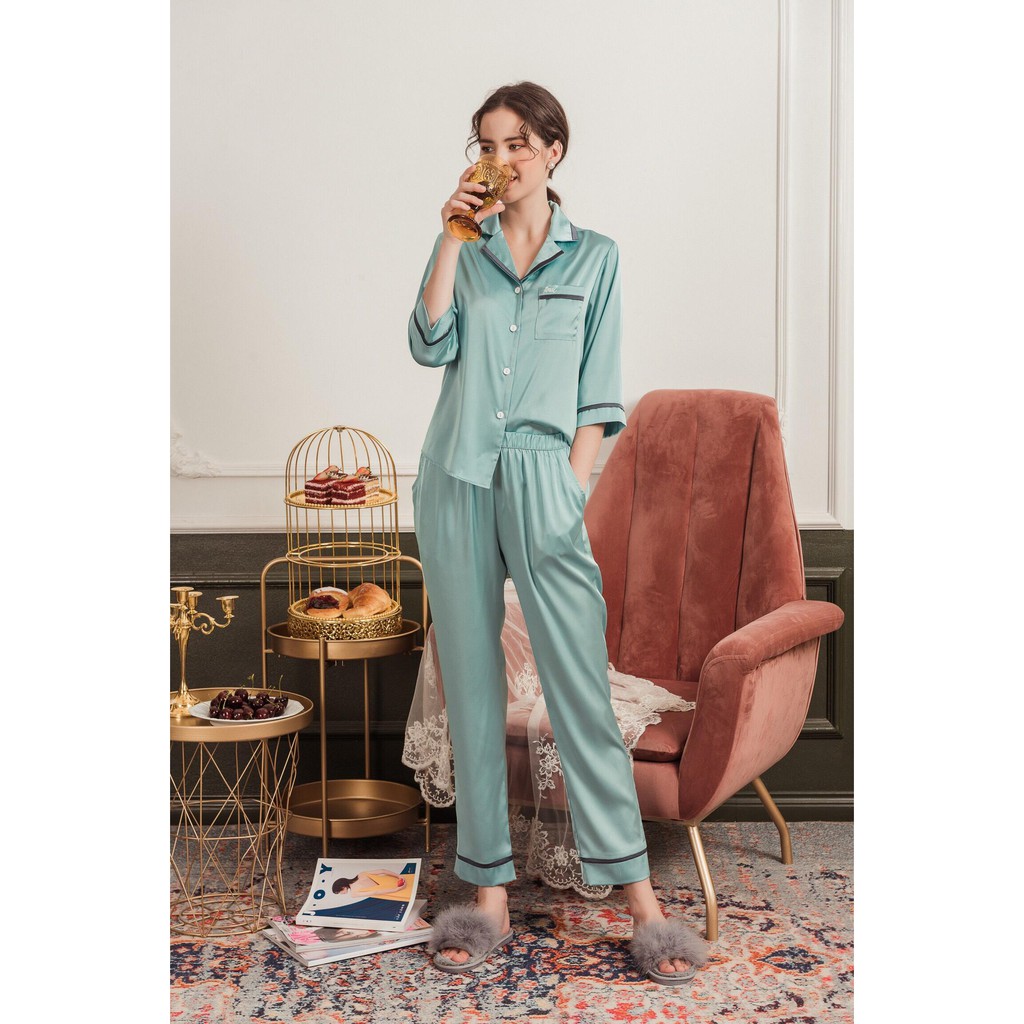 Bộ lụa bambi cao cấp tay lỡ - BB650