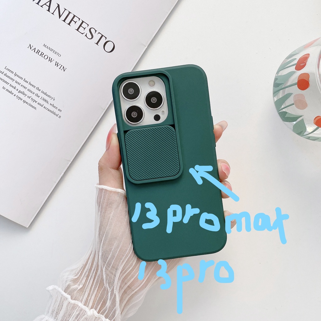 Ốp Điện Thoại Chống Sốc Có Thanh Trượt Bảo Vệ Toàn Diện 8 Màu Tùy Chọn Cho iPhone 13 / 12 / 11 / X / 8 / 7P