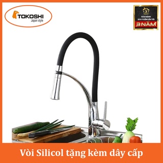 Vòi chậu rửa bát silicol đen cao cấp - vòi chậu rửa bát 2 chiều nóng lạnh