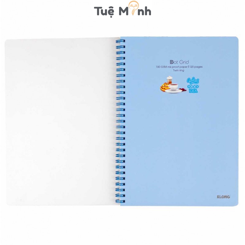 Vở B5 120 trang Dot grid MS 578  bìa nhựa lò xo kép Klong VPPTUEMINH, cuốn tập sổ Klong