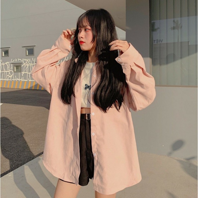 Áo sơ mi nữ FREESHIP Áo Sơ Mi Phủ Nhung KUPI Shirt Ulzzang ❤️