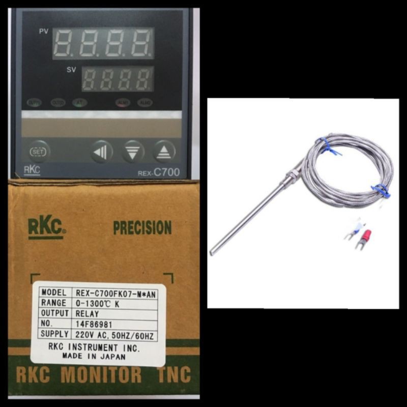 Combo bộ điều khiển nhiệt và đầu dò RKC đồng hồ nhiệt