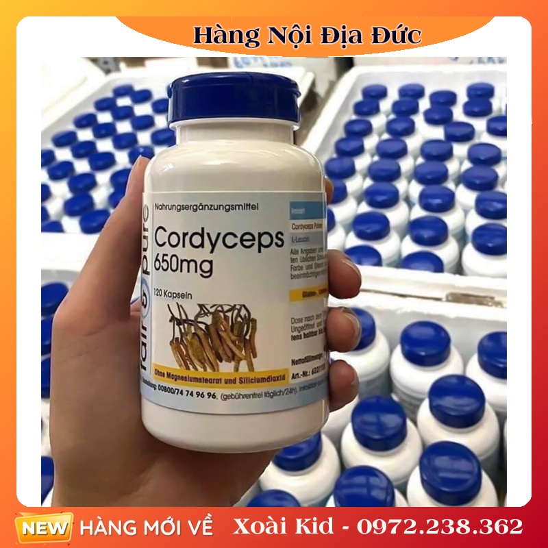 Viên uống đông trùng hạ thảo Cordyceps 650mg Fair & Pure Đức - Date mới nhất đủ bill
